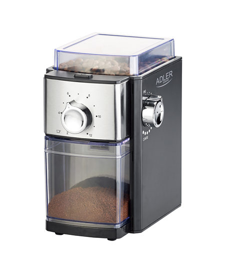 Adler | Coffee Grinder | AD 4448 | 300 W | Coffee beans capacity 250 g | Number of cups 12 per container pc(s) | Black