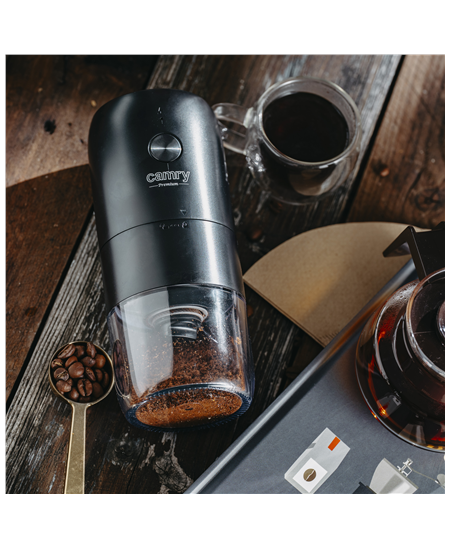 Camry Cordless USB Electric Coffee Grinder | CR 4302 | 25 W | Coffee beans capacity 25-30 g | Black