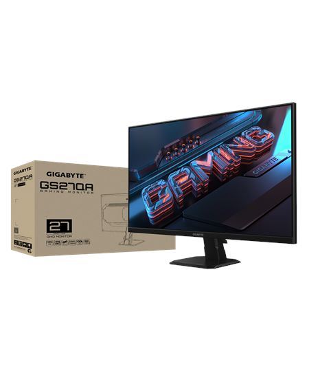 Gigabyte | Gaming Monitor | GS27QA | 27 " | IPS | QHD | 16:9 | 180 Hz | 1 ms | 2560 x 1440 pixels | 300 cd/m² | HDMI ports