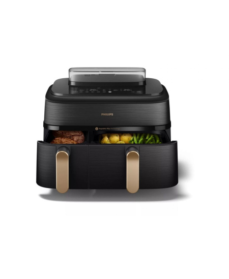 Philips Dual Steam Air Fryer | NA552/00 5000 Series | Power 2750 W | Capacity 9 L | RapidAir Plus | Black