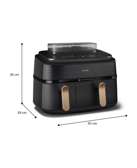 Philips Dual Steam Air Fryer | NA552/00 5000 Series | Power 2750 W | Capacity 9 L | RapidAir Plus | Black