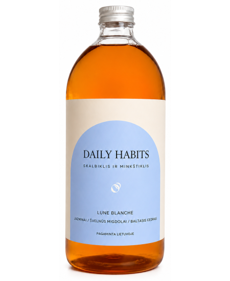 Skystas skalbiklis ir minkštiklis DAILY HABITS, 1000 ml