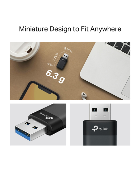 TP-LINK AX3000 Dual Band Wi-Fi 6 Wireless USB Adapter | Archer TX50U | 2.4 GHz, 5 GHz | 802.11ax | MU-MiMO No | no PoE | Antenna