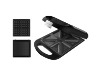 Cecotec Sandwich Maker | Rock'nToast Family 3in1 | 1500 W | Number of plates 3 | Black