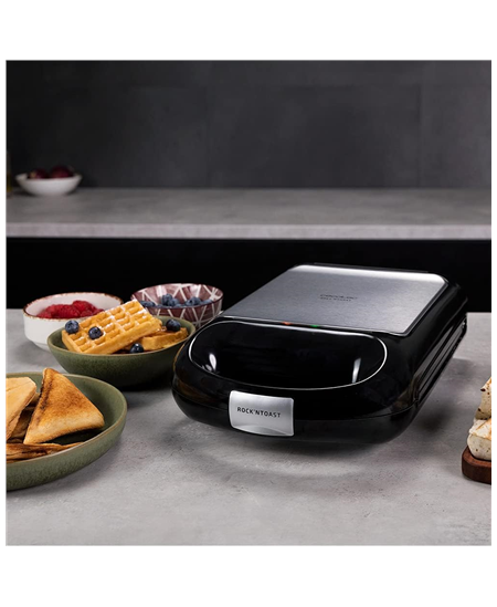Cecotec Sandwich Maker | Rock'nToast Family 3in1 | 1500 W | Number of plates 3 | Black
