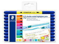 Teksto spalviklių rinkinys STAEDTLER, dvipusiai, 10 spalvų