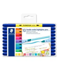 Teksto spalviklių rinkinys STAEDTLER, dvipusiai, 10 spalvų