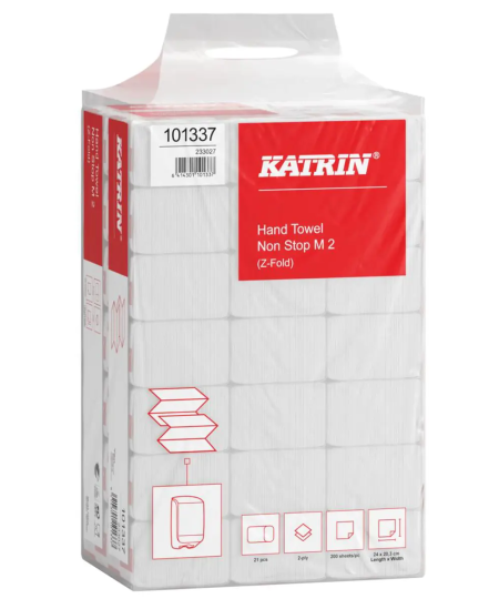 Lapiniai popieriniai rankšluosčiai KATRIN Non Stop M 2, 101337, Z lenk., 200 serv., 1 pak.