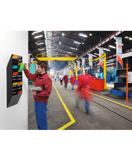 Sieninis bukletų laikiklis DURABLE FLEXIBOXX, A4, vertikalus, 12xA4, juodas