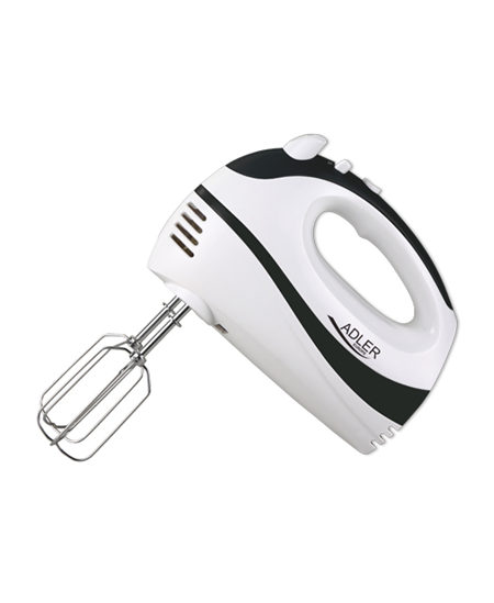 Adler | Mixer | AD 4205 b | Hand Mixer | 300 W | Number of speeds 5 | Turbo mode | White/Black