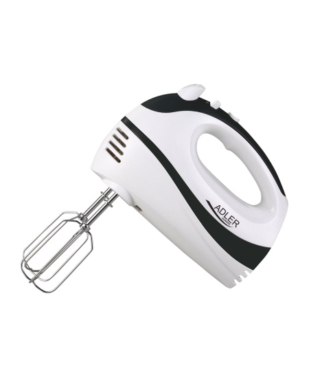 Adler | Mixer | AD 4205 b | Hand Mixer | 300 W | Number of speeds 5 | Turbo mode | White/Black