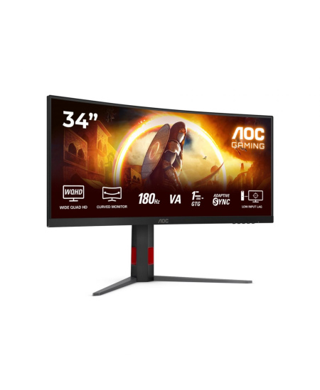 AOC | CU34G4 | 34 " | Fast VA | UWQHD | 21:9 | 180 Hz | 1 ms | 3440 x 1440 pixels | 300 cd/m² | HDMI ports quantity 2 | Bl