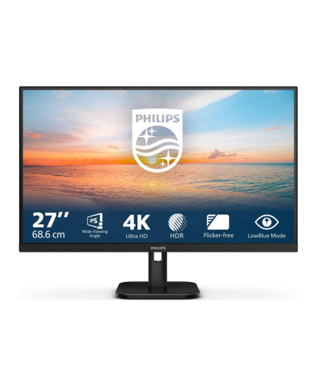 Philips | 27E1N1800A/00 | 27 " | IPS | 16:9 | 60 Hz | 4 ms | 3840 x 2160 pixels | 350 cd/m² | HDMI ports quantity 2 | Blac
