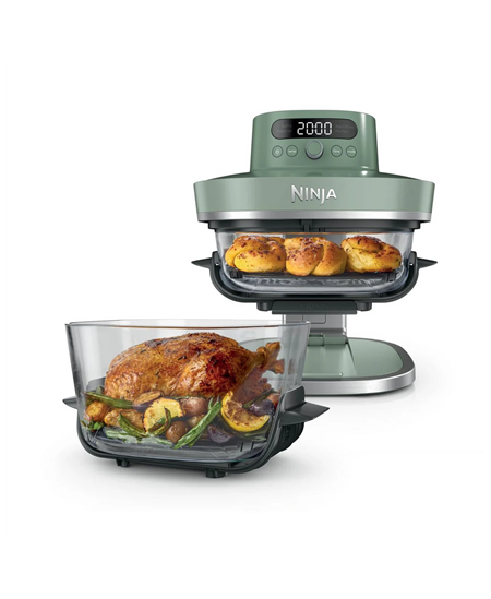 NINJA 5-in-1 XL Glass Air Fryer | AS090EUGN Crispi Pro | Power 2050 W | Capacity 5.7 L | Moss Green