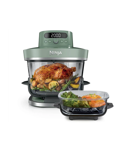 NINJA 5-in-1 XL Glass Air Fryer | AS090EUGN Crispi Pro | Power 2050 W | Capacity 5.7 L | Moss Green