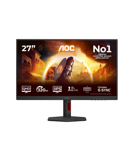 AOC | Q27G4SRU | 27 " | Fast IPS | QHD | 16:9 | 320 Hz | 0.3 ms | 2560 x 1440 pixels | 400 cd/m² | HDMI ports quantity 2 |