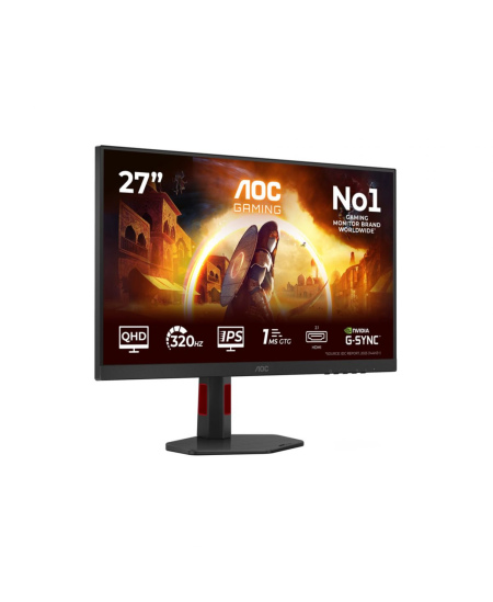 AOC | Q27G4SRU | 27 " | Fast IPS | QHD | 16:9 | 320 Hz | 0.3 ms | 2560 x 1440 pixels | 400 cd/m² | HDMI ports quantity 2 |
