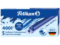Rašalo kapsulės PELIKAN, GTP/5, mėlynos, ilgos, 6 vnt.