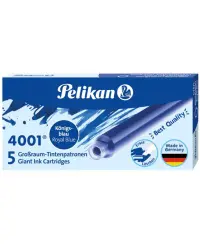 Rašalo kapsulės PELIKAN, GTP/5, mėlynos, ilgos, 6 vnt.