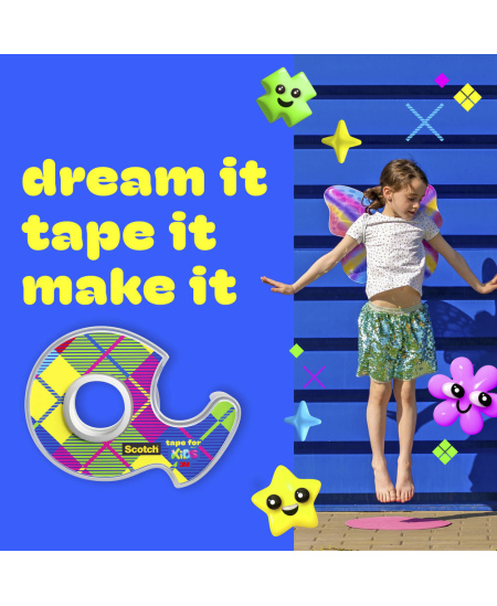 Lipni juostelė su laikikliu SCOTCH® Invisible Tape for Kids, 19 mm x 15 m