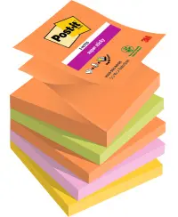 Itin lipnūs lapeliai POST-IT Z-Notes Boost Colour, 76x76 mm, 5 x 90 lapelių