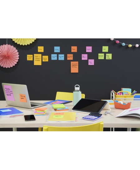 Itin lipnūs lapeliai POST-IT Z-Notes Boost Colour, 76x76 mm, 5 x 90 lapelių