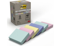 Lipnūs lapeliai POST-IT Recycled, 38x51 mm, 6 x 100 lapelių, įvairių spalvų