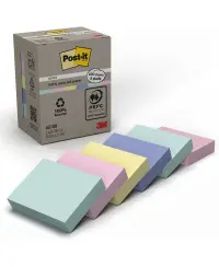 Lipnūs lapeliai POST-IT Recycled, 38x51 mm, 6 x 100 lapelių, įvairių spalvų