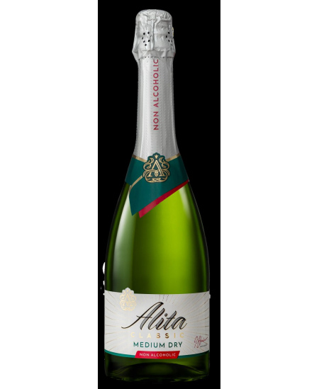 Nealkoholinis putojantis vynas ALITA, pusiau sausas, 0,75 l