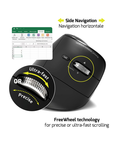 PORT CONNECT Mouse | ERGO AUDITOR | Wireless | Bluetooth, 2.4 GHz | Black