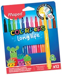 Flomasteriai MAPED Color Peps Long Life, 12 vnt.