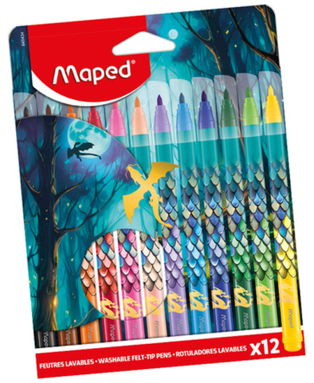 Flomasteriai MAPED Dragon, 12 vnt.