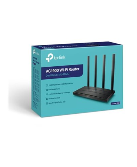 TP-LINK AC1900 Wireless MU-MIMO Wi-Fi 5 Router Archer C80 802.11ac, 1300+600 Mbit/s, 10/100/100 Mbit/s, Ethernet LAN (RJ-45) por