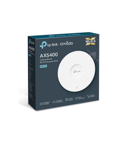 TP-LINK | AX5400 Ceiling Mount WiFi 6 Access Point | EAP670 | 802.11ax | 2.4 + 5 GHz | 574 + 4804 Mbit/s | Ethernet LAN (RJ-45) 