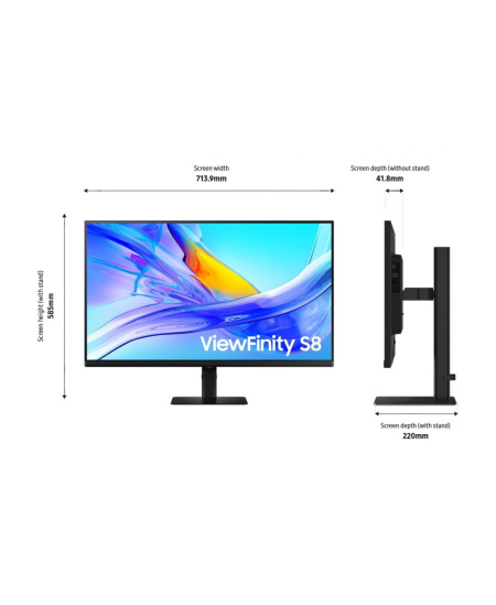 Samsung | LS32D800UAUXEN | 32 " | VA | UHD | 16:9 | 60 Hz | 5 ms | 3840 x 2160 pixels | 350 cd/m² | Black