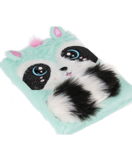 Pliušinė užrašų knygelė vaikams su spynele STARPAK Raccoon, A5