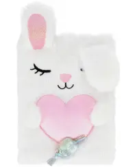 Pliušinė užrašų knygelė vaikams su spynele STARPAK Rabbit Heart, A5