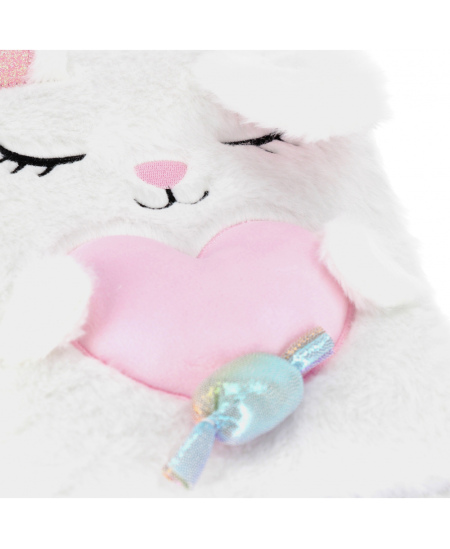 Pliušinė užrašų knygelė vaikams su spynele STARPAK Rabbit Heart, A5
