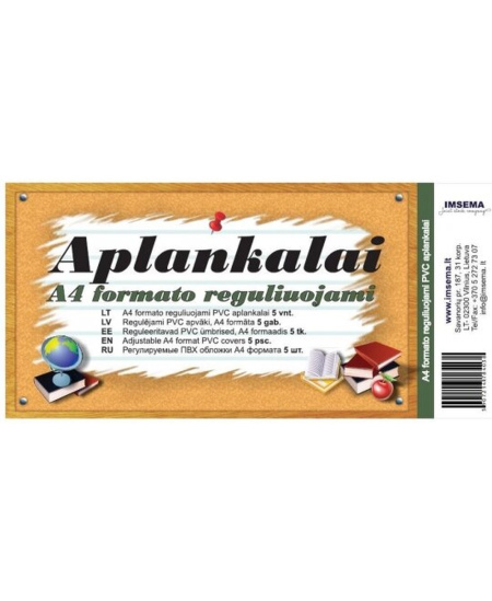 Aplankalai A4, reguliuojamo dydžio, stori, 5 vnt.