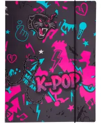 Aplankas su gumele K-POP, kartoninis, A4