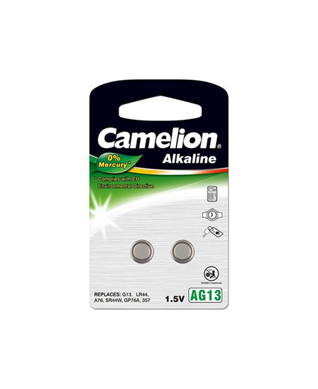 Camelion AG13/LR44/357, Alkaline Buttoncell, 2 pc(s)