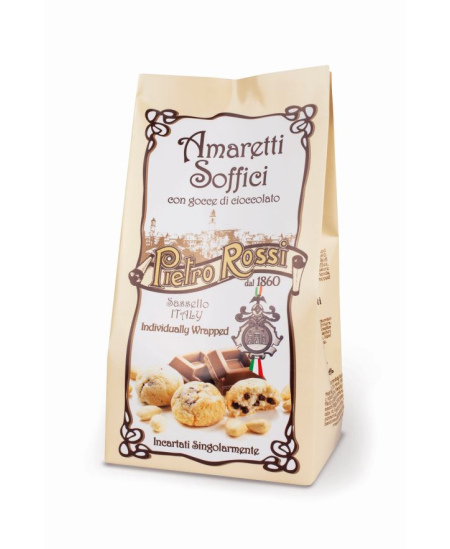 Sausainiai PIETRO ROSSI Mini Amaretti, su šokolado gabaliukais, 150 g
