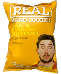 Bulvių traškučiai REAL, kumpio ir garstyčių skonio, 150 g