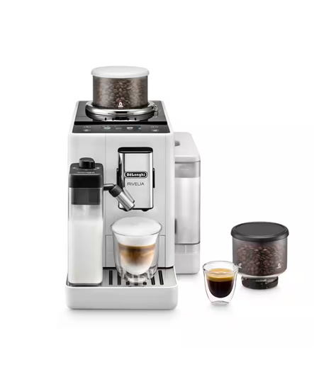 Delonghi | Coffee maker | Rivelia EXAM440.55.W | Pump pressure 19 bar | Built-in milk frother | Fully Automatic | 1450 W | Arcti