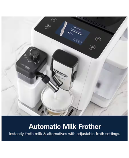 Delonghi | Coffee maker | Rivelia EXAM440.55.W | Pump pressure 19 bar | Built-in milk frother | Fully Automatic | 1450 W | Arcti