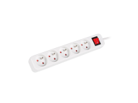Lanberg Cable Power Strip, 5X French Outlets with Switch, Quality-Grade Copper, 1.5 m | PS1-05E-0150-W