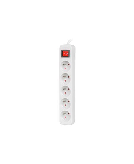 Lanberg Cable Power Strip, 5X French Outlets with Switch, Quality-Grade Copper, 1.5 m | PS1-05E-0150-W