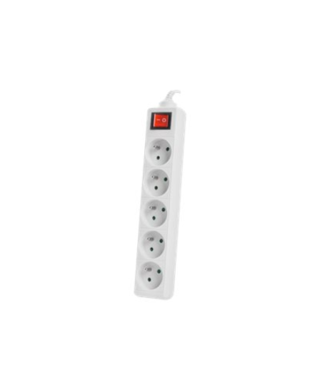 Lanberg Cable Power Strip, 5X French Outlets with Switch, Quality-Grade Copper, 1.5 m | PS1-05E-0150-W