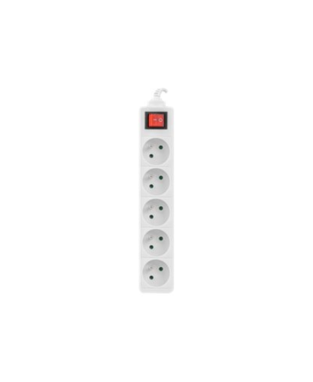 Lanberg Cable Power Strip, 5X French Outlets with Switch, Quality-Grade Copper, 1.5 m | PS1-05E-0150-W