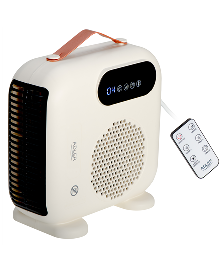 Adler LED Fan Heater with Remote Control | AD 7756 | Fan heater | 2000 W | Beige | IPX0